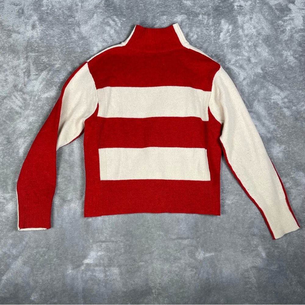 Whistles Sweater Womens XS Wool ColorBlock Stripe Mock Neck Abstract Cozy Jumper - Picture 5 of 8